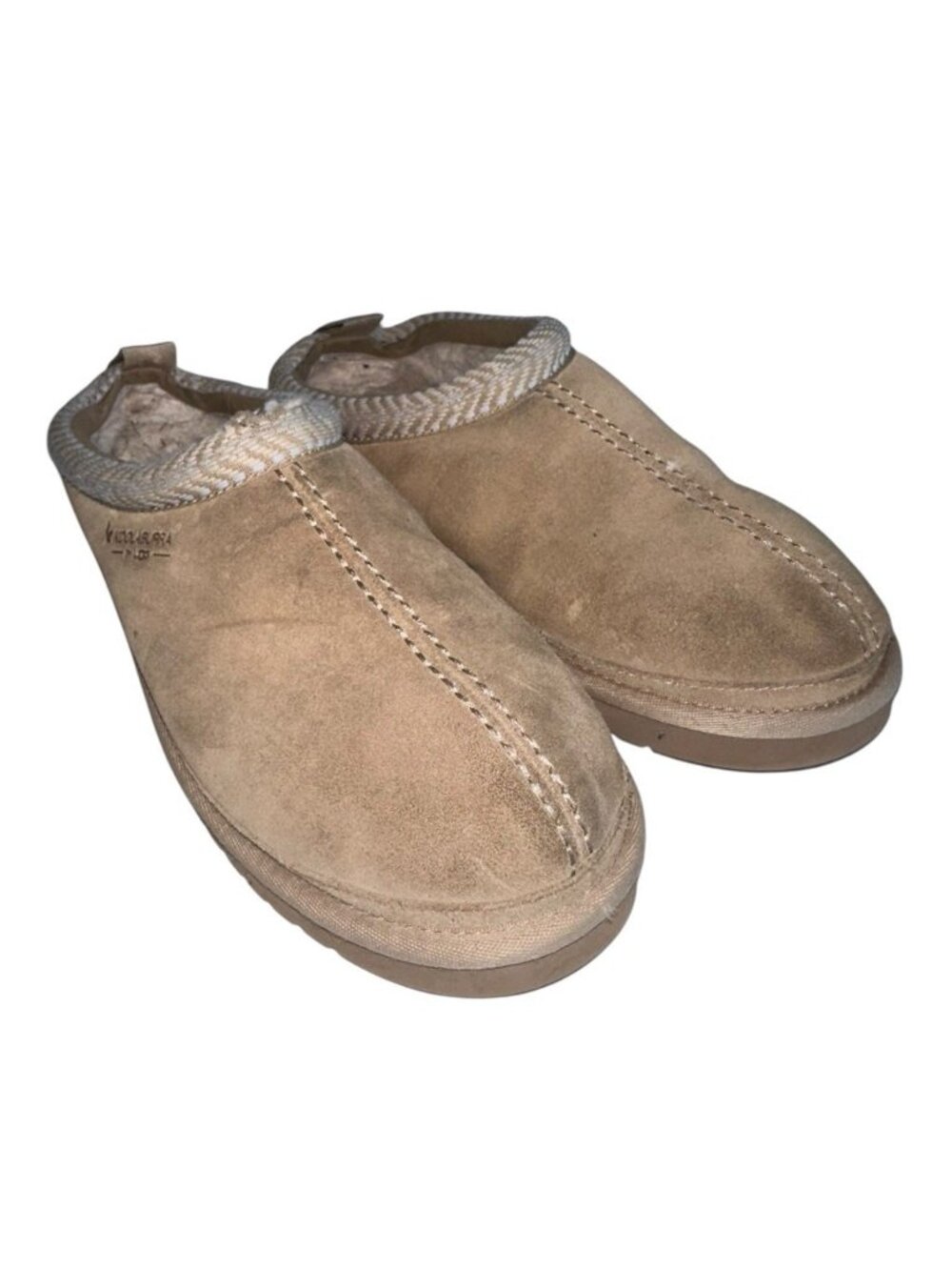 Koolaburra by UGG Burree Beige Suede Faux Fur Slippers Women's Size 9 Boho